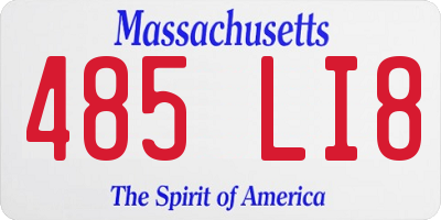MA license plate 485LI8