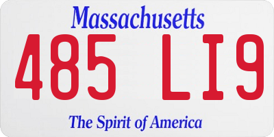 MA license plate 485LI9