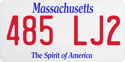 MA license plate 485LJ2
