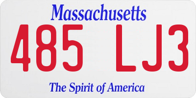 MA license plate 485LJ3