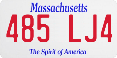 MA license plate 485LJ4