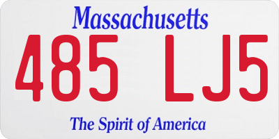 MA license plate 485LJ5