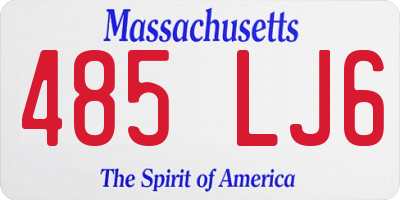 MA license plate 485LJ6