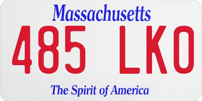 MA license plate 485LK0