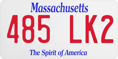 MA license plate 485LK2