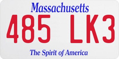 MA license plate 485LK3