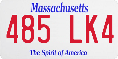 MA license plate 485LK4