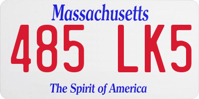 MA license plate 485LK5