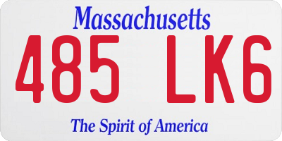 MA license plate 485LK6