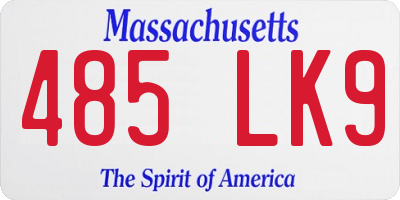 MA license plate 485LK9