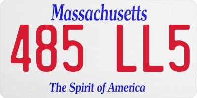 MA license plate 485LL5