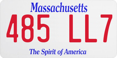 MA license plate 485LL7