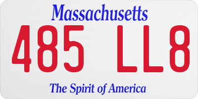 MA license plate 485LL8