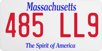MA license plate 485LL9