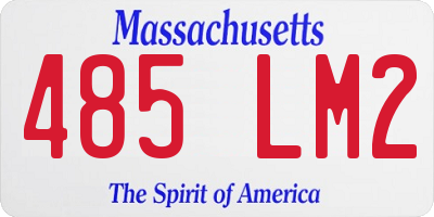 MA license plate 485LM2