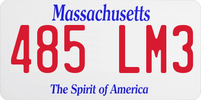 MA license plate 485LM3