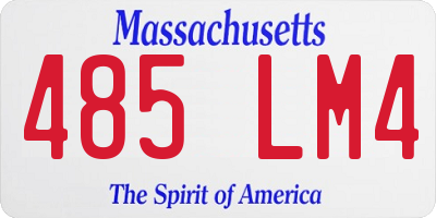 MA license plate 485LM4