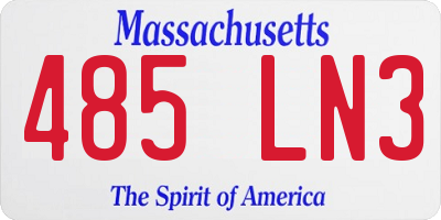 MA license plate 485LN3