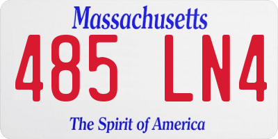 MA license plate 485LN4