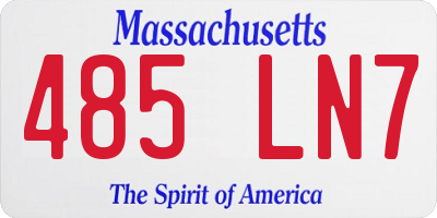 MA license plate 485LN7