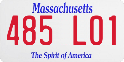 MA license plate 485LO1
