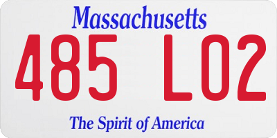 MA license plate 485LO2