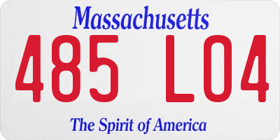 MA license plate 485LO4