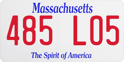 MA license plate 485LO5