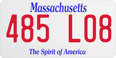 MA license plate 485LO8