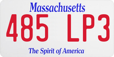 MA license plate 485LP3