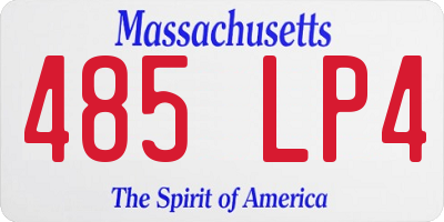 MA license plate 485LP4