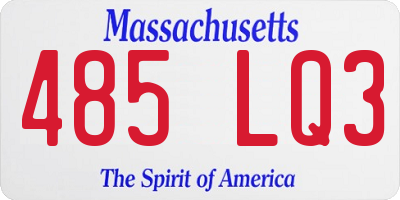 MA license plate 485LQ3