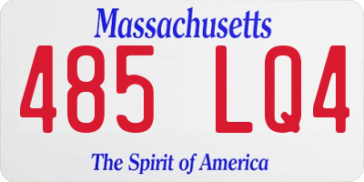 MA license plate 485LQ4