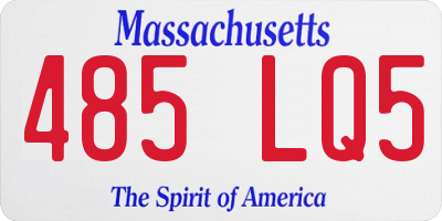 MA license plate 485LQ5