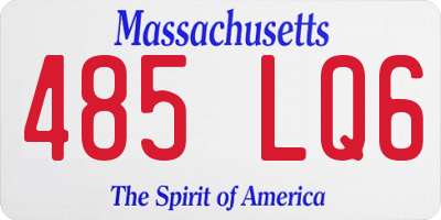 MA license plate 485LQ6