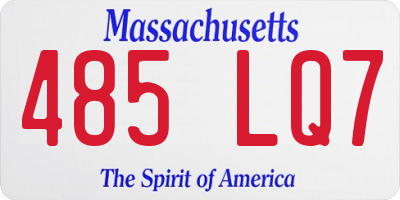 MA license plate 485LQ7