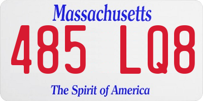 MA license plate 485LQ8