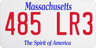 MA license plate 485LR3