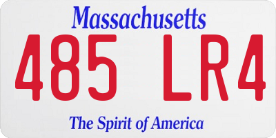MA license plate 485LR4