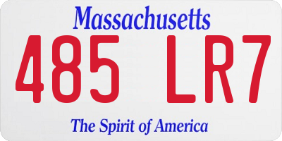 MA license plate 485LR7
