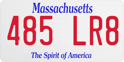 MA license plate 485LR8