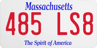 MA license plate 485LS8