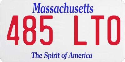 MA license plate 485LT0