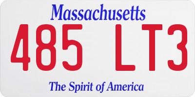 MA license plate 485LT3