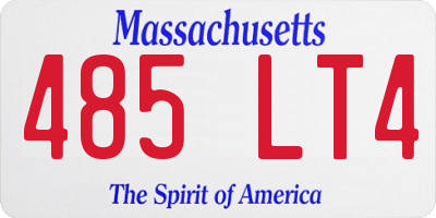 MA license plate 485LT4