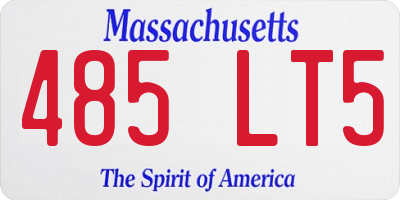 MA license plate 485LT5