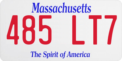 MA license plate 485LT7
