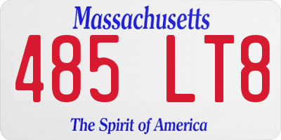 MA license plate 485LT8