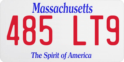 MA license plate 485LT9