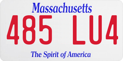 MA license plate 485LU4